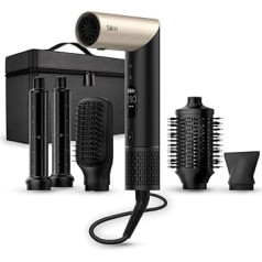 Silk'n Air Styler & Hair Dryer I SilkyAir Flex I 5-in-1 Auto Wrap Curling Attachment, Paddle Brush, Oval Brush, Concentrator, Diffuser, Storage Case, No Heat Damage, 1300 W, Black