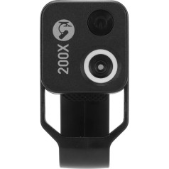 Pocket Microscope, 200X Zoom, Clip-On Microscope Magnifier with LED Light, CPL HD Lens, Portable Microscopic Lens, Microworld for Adults and Kids Age 8-12 (Black)