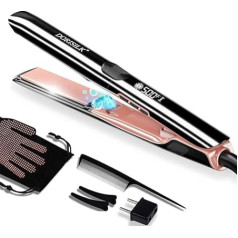 DORISILK Professional Hair Straightener with 500 Degree High Temperature, 30 Seconds Fast Heating Ceramic Straightener, 2 in 1 Hair Straightener and Curling Iron, Plasma Straightener without Frizz