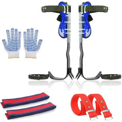 Tree Climbing Spike Set 304 Stainless Steel Heights, Adjustable Tree Climbing Spike Tree Climbing Equipment with Gloves and Foot Straps for Arborists Tree Climbers Fall Protection