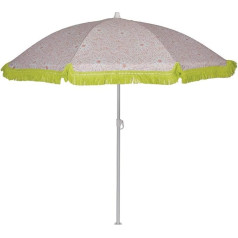 Bora Bora Bora Parasol for Beach, Patio and Garden, Foldable and Portable, Sun Protection UPF 50+, Printed with Flowers/Check/Stripes, Includes Carry Bag (Flower Rose)