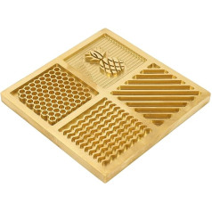 Ice Cube Tray, 4 Patterns Brass Ice Designer Tray for Crafts, Modern Ice Moulds Cube Stamp Plate for Whiskey Cocktails Stamp in 5 Seconds