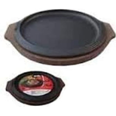 Ilsa Enamelled Cast Iron Serving Platter Wooden Tray Diameter 31 cm