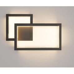 Klighten 24 W LED Indoor Wall Light, 1960 Lumens, 41 cm, Modern Decorative Wall Light, Wall Lighting for Bedroom, Living Room, Stairs, Warm White 3000 K, 110-240 V, Black