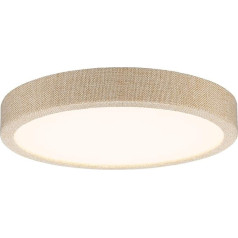 Paulmann Cosara 71052 LED Panel Round 15 W IP44 1300 lm 300 mm Ceiling Light in Beige Fabric/Plastic 3000 K Warm White Bathroom Light