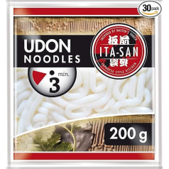 ITA-SAN Udon Pasta Cooked Quick and Easy to Make Udon Soup and Other Asian Dishes Vegetarian 30 x 200g