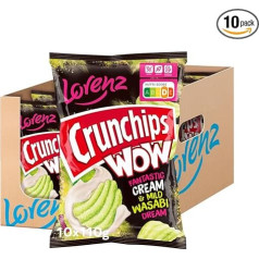 Lorenz Snack World Crunchips Wow Cream & Mild Wasabi, Pack of 10 (10 x 110 g)