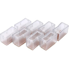 Chair Leg Caps, Chair Leg Floor Protectors with Felt, Chair Leg Chair Socks to Protect Floors from Scratches and Noise, Smooth Movement (Transparent), 8 Pieces Chair Leg Floor Protectors, Pack of 8