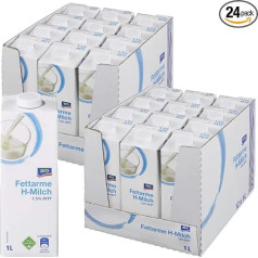 Arroo H-milk low-fat milk, 1.5 fat, durable milk, 1000 ml, pack of 24