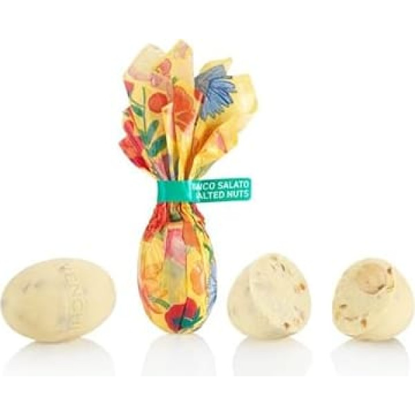 Venchi - Mini Chocolate Eggs White Salted - with Pistachios, Almonds and IGP Hazelnuts from Piedmont, 1 kg - Gluten Free
