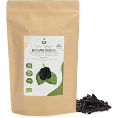 Organic Mulberries Black (500 g), Dried Black Mulberries from Organic Cultivation, 100% Natural and Pure, Ready-to-Eat Fruit Snack, Vegan