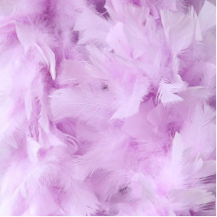 2 m Plain Feather Boa for Crafts, Fluffy Boa Feather Scarf, Costume Accessory Boas, Feather Stripes, Wedding Decorations for Sewing, Crafts, Decoration, Christmas Parties, Festivals, Light Purple