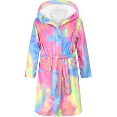 Generisch 2024 Teenage Bathrobe Sleepwear Girls Towel Flannel Soft Kids Fleece Boys Pyjamas Warm Hooded Bathrobe Girls Tops Bathrobe Child Girls