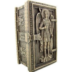 Archangel Saint St Michael Cold Cast Bronze Rosary Relic or Keepsake Case Framed Trinket Box by Religious Gifts