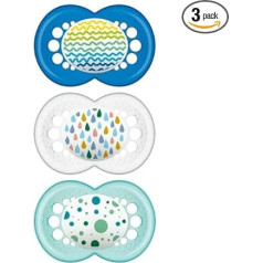 MAM Original Schnuller, Brustwarzenform fördert eine gesunde Mundentwicklung, 3er-Pack, Unisex Junge, 6+ Monate