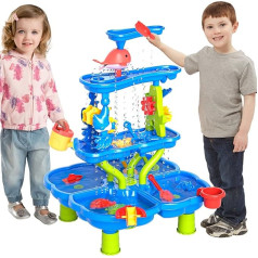 Doloowee Water Table Toy for Children, Water Play Table, Outdoor Beach Toy, Summer Water Toy for Boys and Girls 3 4 5 6 7 8 Years Old