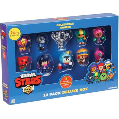 Brawl Stars 12 Collectible Figures, Deluxe Set, Window Box, Season 1, Mini Figures, Gaming, 12 Random Figures from 24 Figures, 3 Years and Up, German