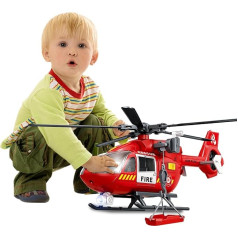 XUEXUE Big Large Helicopter Toy for Boys 2 3 4 5 6 7 - Police Rescue Copter with Crane, Lights & Sounds, Cargo Basket Included