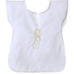 Unisex Christening Shirt, Christening Dress, Unisex, Made in Italy, Hand Embroidered, One Size, White, One Size, White