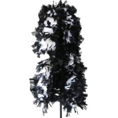 2 Meter/Piece Fluffy Turkey Feather Boas for Women Girls Costumes Party Decoration in Bulk 200 Grams (Color : Black/White) - Standard