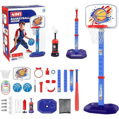 Kids Basketball Hoop, Basketball Hoop for Children - 4 in 1 T Ball Set and Ring Game | Indoor Outdoor Sports Toy Ball Game for 1-8 Years, Girls, Son