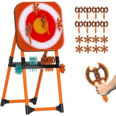 Axt Throwing Game Set, 2-in-1 Axt Throw & Lawn Dart Combo Backyard Game Set mit 8 langstieligen Flugaxt