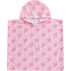 Toddler Baby Girls Bath Towel Bowknot Bathing Suit Bathing Suit Absorbent Hooded Beach Towel