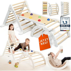 Lululearn® Climbing Triangle, Climbing Arch & Ramp [Foldable] Ideal for Indoor & Garden - Climbing Frame from 1 Year, Montessori Toy for Active Learning - Discover Now! (White)