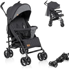 Lionelo Irma Pushchair up to 15 kg, Lightweight Modern Pushchair with Reclining Function, Foldable, Large 6 Inch Wheels, Large Basket, Bag, Mosquito Net