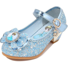 YOSICIL Girls' Princess Shoes with Heel Elsa Shoes Flamenco Shoes Festive Dance Shoes Crystal Shoes Party Glitter Pumps Halloween Christmas Party Carnival Christmas Party