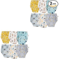 Vaguelly 2 Sets of Training Pants, Reusable Nappies for Babies, Washable Baby Nappy, Training Nappies, Reusable Nappy for Toddlers, Training Trousers, Cotton, 6 Pieces x 2