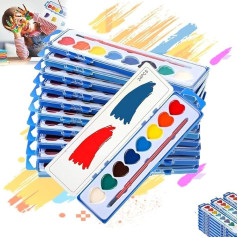 24 Pack Valentine Watercolour Paint Sets 24 Valentine's Day Washable Watercolour Paints for Classroom Exchange Gifts Valentine Party Favors Art Activities (24 Pieces)