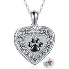 URONE Heart Locket Necklace that Holds Pictures Sterling Silver Photo Locket Keepsake Pendant Jewellery Gifts for Women