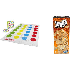 Hasbro Gaming 98831398 Gaming Twister Game, Party Game for Families and Children, Twister Game from 6 Years & A2120EU4 - Jenga Classic, Children's Game that Promotes Reaction Speed, from 6 Years
