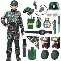 Soldier Costume for Kids Boys Halloween Dress Up Role Play Carnival Cosplay
