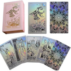 VOVCIG Tarot Card Deck with Instructions, Tarot for Beginners and Professionals, 78 Waterproof PVC Cards, Divination Toy from 6 Years