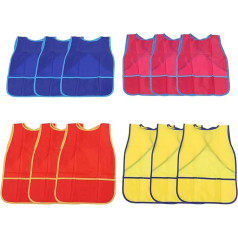 12 Pieces Kids Art Coats Sleeveless Waterproof Painting Gowns with Pocket Art Aprons for Kids Great for Painting, Crafts, Creative Activities, Durable and Dirt-Free, #911