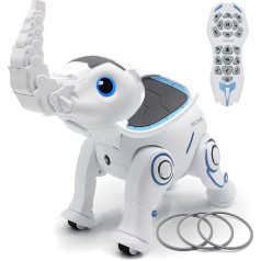 Mostop Remote Control Robot Toy, Intelligent Programmable RC Elephant Robot LED Light & Music, RC Elephant Robot for 3 4 5 6 7 8 9 10 Children Gift