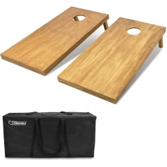 GoSports 4'x2' Regulation Size Wooden Cornhole Boards Set | Includes Carrying Case | Full Regulation Size Bean Bag Toss Boards