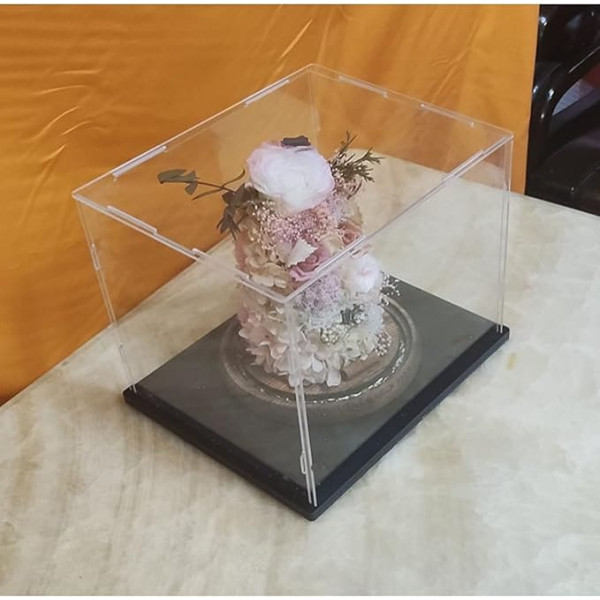 Display Case Box Clear Acrylic Display Dustproof Showcase with Thickening Base for Display Action Figures Home Storage Organising Toy (18 x 12 x 12 inch/45 x 30 x 30 cm)