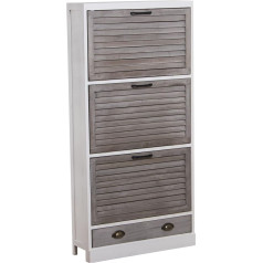 ZAPATERO MADERA 3P BLANCO/GRIS 65X20X132CM MADERA:PAULOWNIA