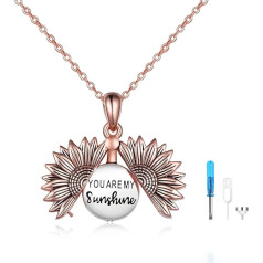 Sunflower Urn Necklace for Ashes Sterling Silver Sunflower Pendant for Women Memories Keepsake Cremation Jewellery