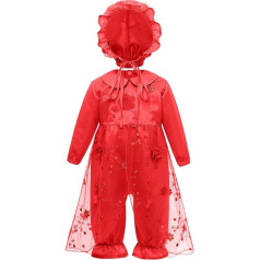 Yhong Toddler Girls Christening Suit Christening Dress and Christening Bonnet Jumpsuit Onesie Outfit Set Lace Romper Outfits
