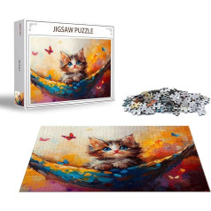 Puzzle Katze Puzzle 4000 Teile Schmetterling Holzpuzzle Erwachsene, Premium Quality Klassische Wooden Lernspiel, Klassische Spaß Jigsaw Erwachsene, Challenging Jigsaws für Wohnkultur Geschenk x-1484
