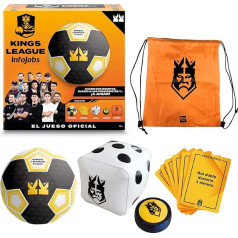 IMC Toys Official Kings League Football Game Replica Royal Game Includes Ball, Cards and Popper for Ages 6+