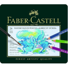 Faber-Castell Albrecht Dšrer Watercolour Pencil 24 Assorted Colours in Metal Case
