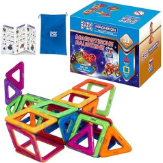 MAGNIKON Magnetic Building Blocks 14, 30, 62 Pieces, Magnetic Building Blocks, Children's Toy from 3 Years, Gift for Girls, Boys, Montessori Toy, Magnets Children (The Comet 30 Pieces)