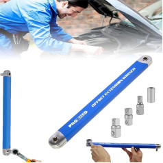 Caduola Pro Zero Offset Extension Wrench, Multifunctional Extension Wrench with 1/2 inch, 1/4 inch and 3/8 inch Drive Adapters, for Tight Space Work Tools