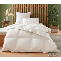 Badenia Trendline Eco Down Cassette Duvet Warm with 90% Down and 10% Feathers of Class I, 135 x 200 cm, White, Oeko-Tex Certified, Produced according to German Quality Standard