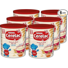 Nestlé CERELAC Milk Grain Porridge with Honey - The Worldwide No. 1 Baby Porridge, from 12 Months, Pack of 6 (6 x 400 g)